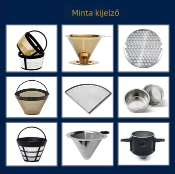 304 rozsdamentes acélból készült káveszűrő, fémszűrő kávéfőzőhöz, papírszűrő nélkül, hordozható, könnyű luxus stílus