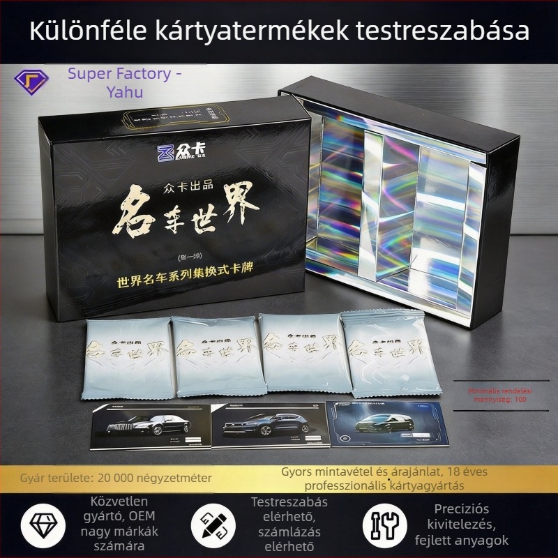 Testreszabott vastagított játékkártyák az autóipari reklámhoz – társasjáték kártyakészlet rejtélyes dobozzal