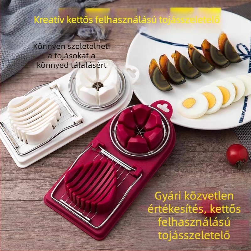 Kétfunkciós tojásvágó - rozsdamentes acélból, háztartási használatra