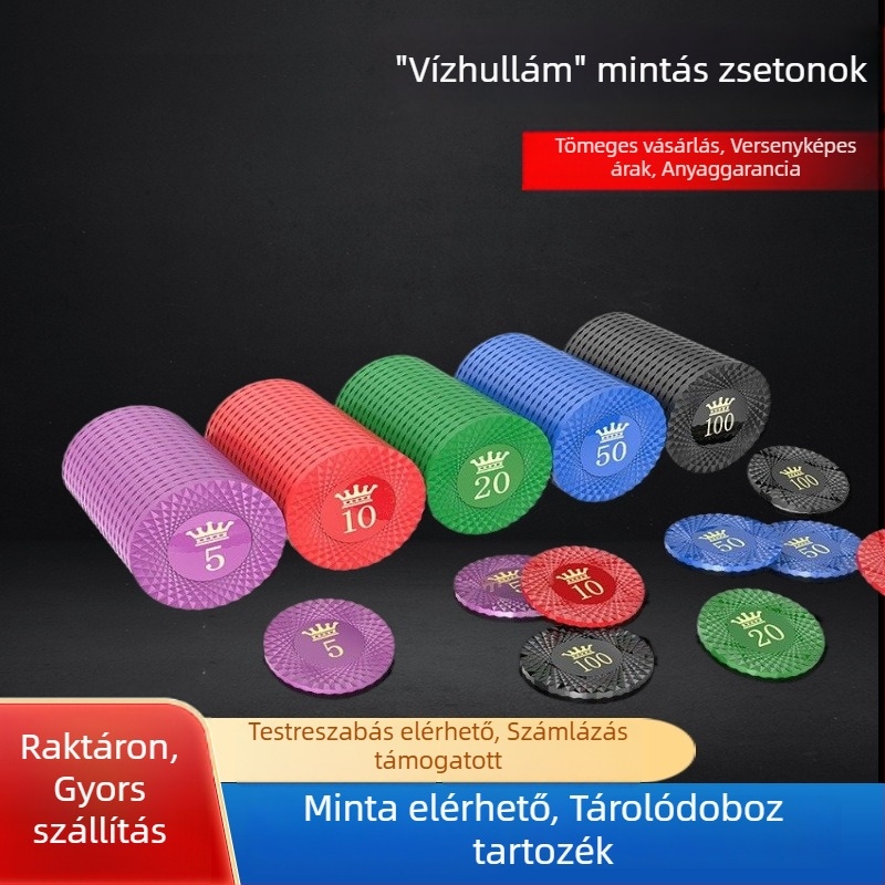 Dobozos műanyag zsetonok kártyaszobákhoz: Baccarat, Mahjong és Texas Hold'em