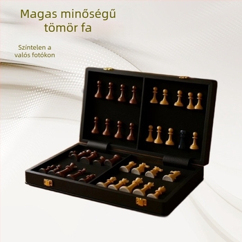 Prémium tömörfa sakkfigurák