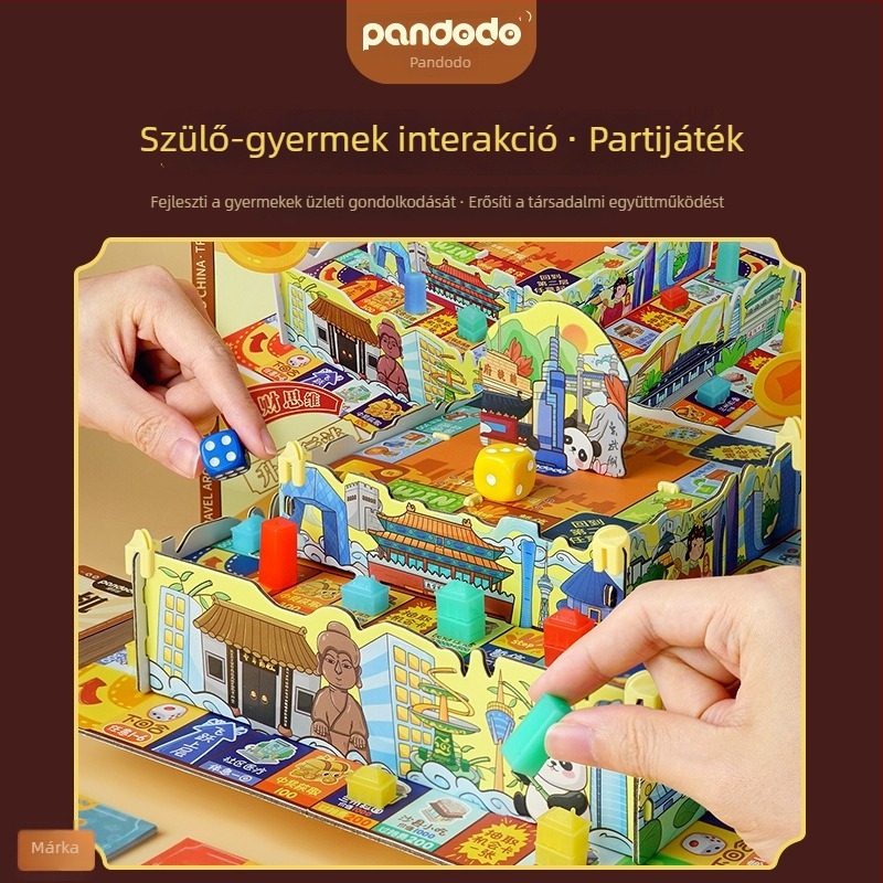 Panduo 3D Pénzügyi Intelligencia Játék: Világkörüli Utazás — Asztali 3D Sakk Tábla Gyerekeknek