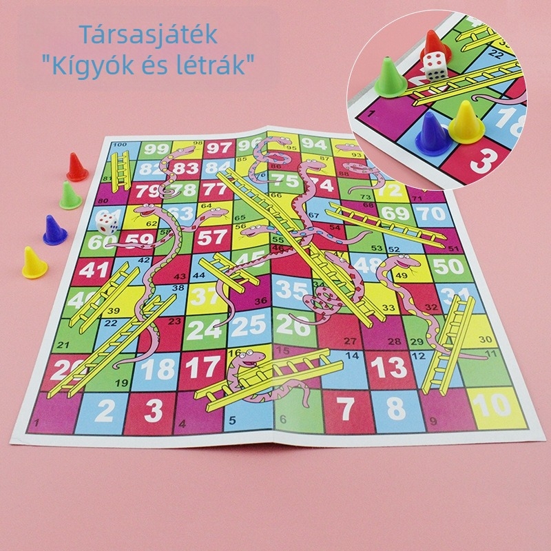 Gyerekeknek Ludo: oktató és szórakoztató asztali társasjáték szülő-gyerek interakcióval, többfunkciós Gomoku és kígyó sakk