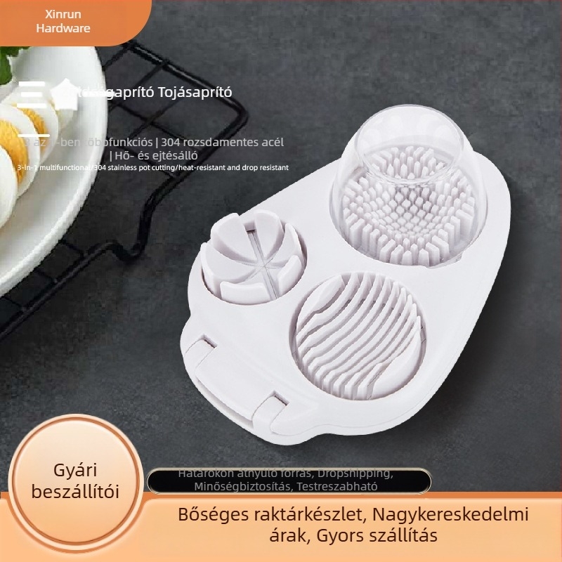 Három az egyben tojásvágó, tojásaprító és sajt szeletelő