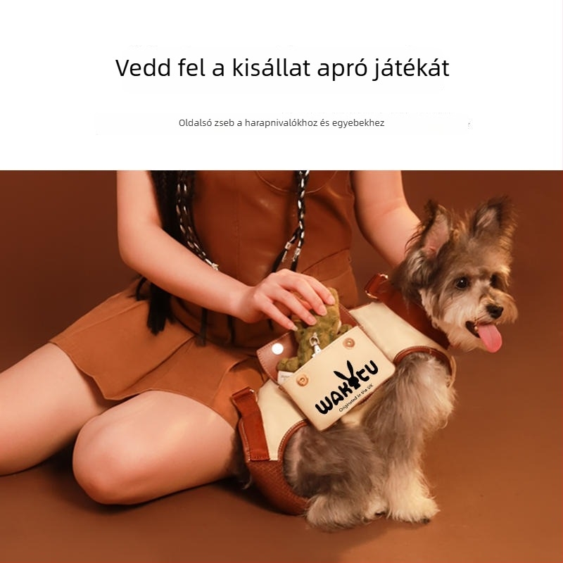 Wakytu Légáteresztő Vászon Póráz Macskáknak és Kutyáknak, Vállon Átvethető, Hordozható