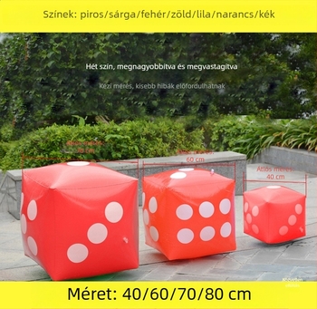 Felfújható nagy dobókocka, 80 cm, bárhoz és KTV-hez, gyerekeknek, esküvőknek, autókiállításoknak és rendezvényeknek