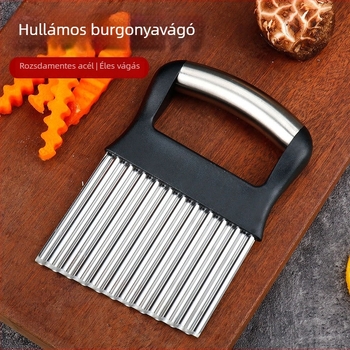 Megvastított rozsdamentes acél kézi krumpli- és hagymavágó hullámos pengével