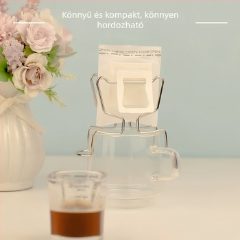 Rozsdamentes acélból készült kávéállvány fülbe illeszthető tartóval a filterpapírokhoz