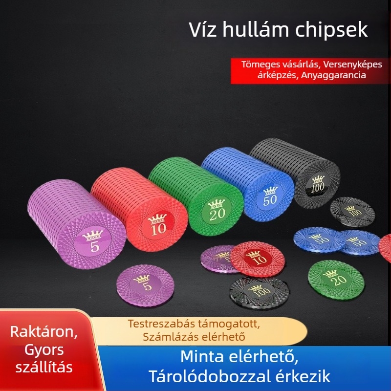 Dobozos műanyag zsetonok készlet baccarathoz, mahjong gépekhez, Texas Hold'em pókerhez és kártyaszobákhoz.