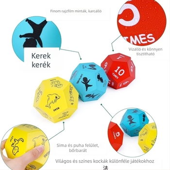 12 oldalú EVA anyagú kocka ételválasztáshoz