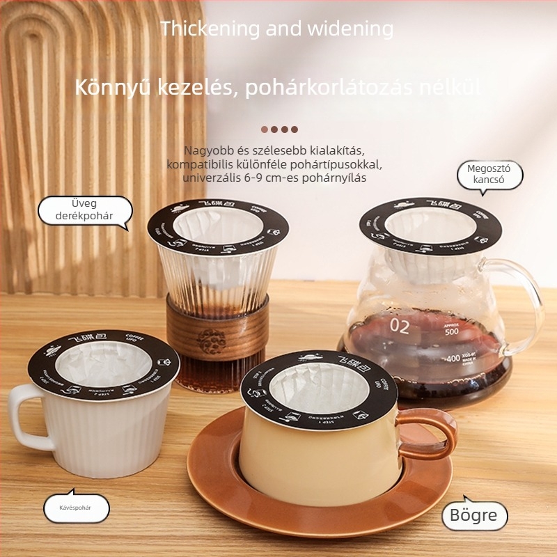 Yan Jie UFO kávéfilterpapír pour-over és drip kávéhoz, szűrőpapír kávé őrleményhez, UFO drip tasak konzervben