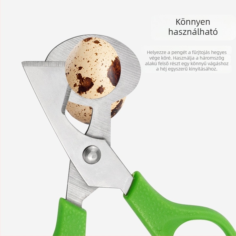 Fürjtojás héjnyitó és vágó, rozsdamentes acélból készült