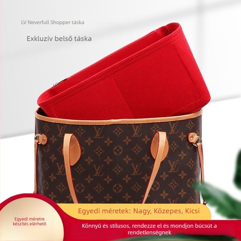 LV Neverfull belső rendező táskához – merevítő keret nagy, közép és kicsi méretekhez, kozmetikai és bevásárló szervező belső betéttel
