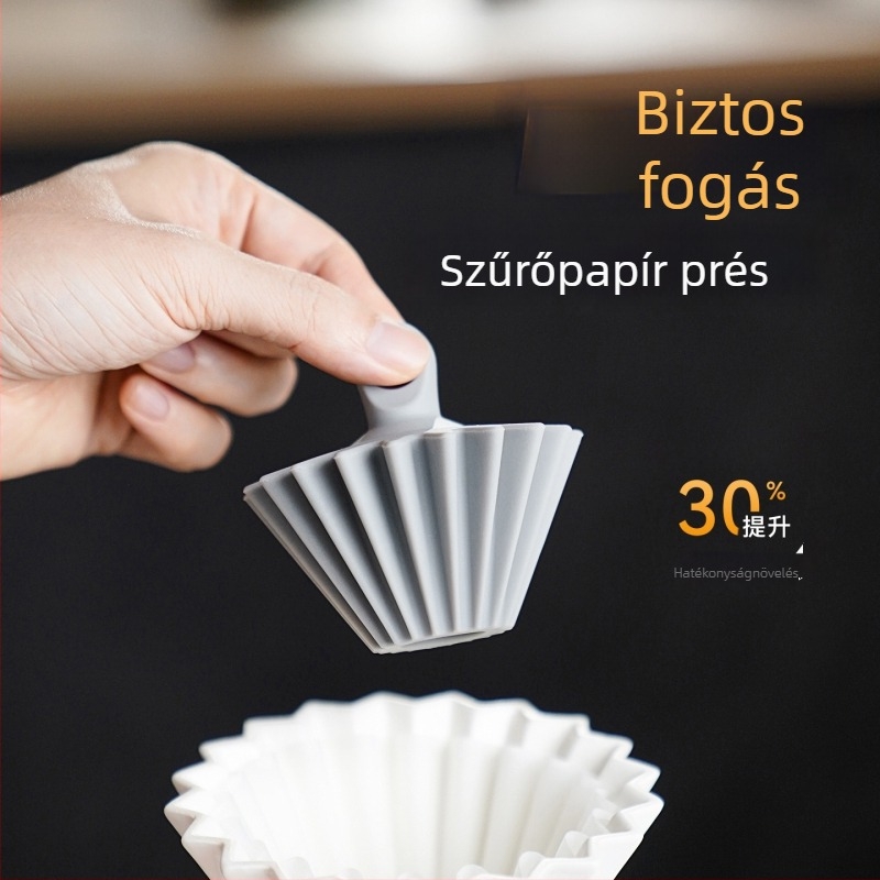 Coffeeplus papírnyomó kézi kávéhoz, V6, hőálló szilikon nyomósegéddel