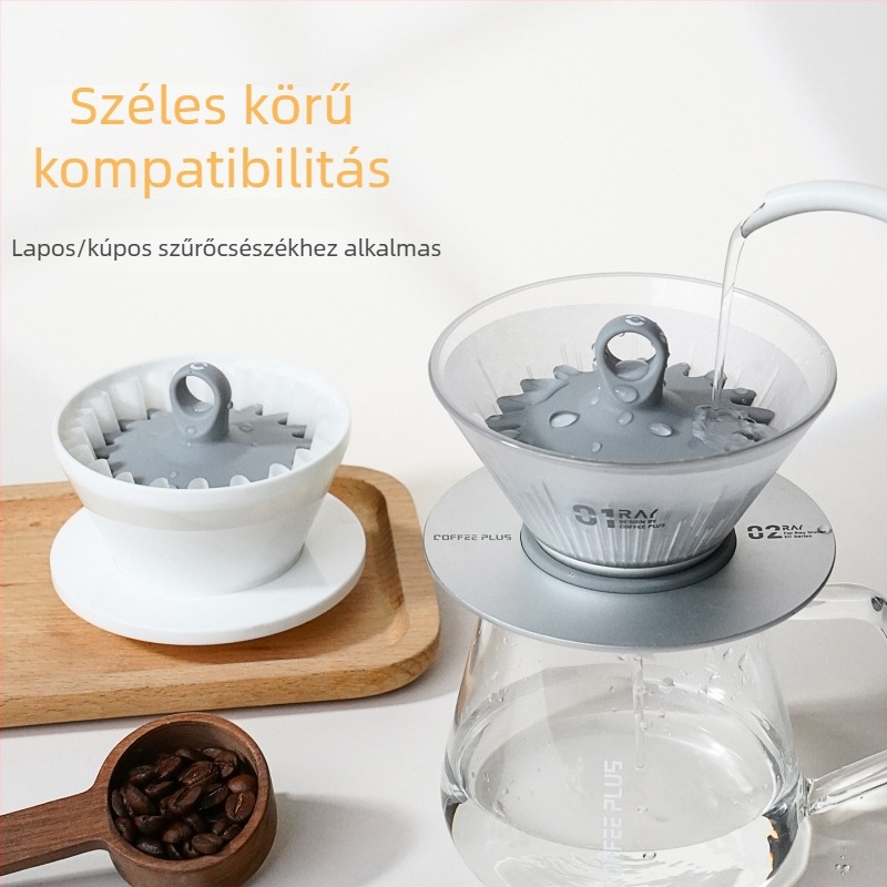 Coffeeplus papírnyomó kézi kávéhoz, V6, hőálló szilikon nyomósegéddel