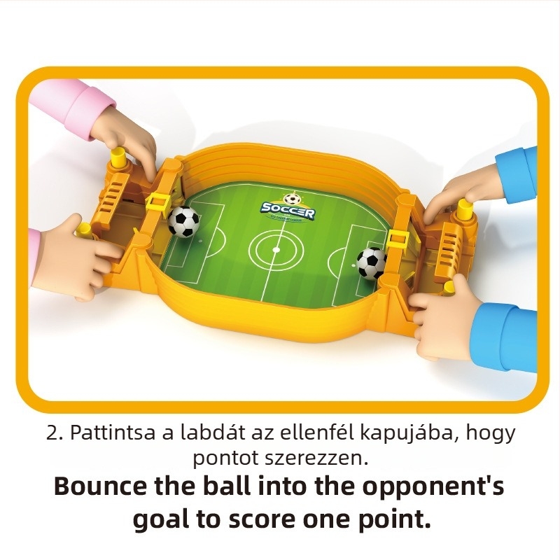 Kétfős asztali futballcsata katapultos puzzle-vel – interaktív oktató játék szülő-gyermek számára