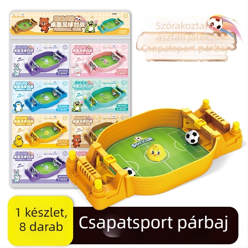 Kétfős asztali futballcsata katapultos puzzle-vel – interaktív oktató játék szülő-gyermek számára
