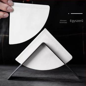 V60-hoz rozsdamentes acél szűrőpapír tartó, konusos és ventilátor formájú, bárhoz és kávézóhoz