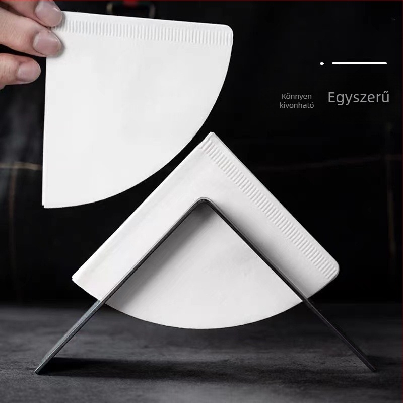 V60-hoz rozsdamentes acél szűrőpapír tartó, konusos és ventilátor formájú, bárhoz és kávézóhoz