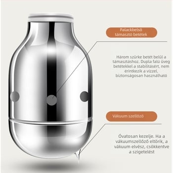 Üveges belső termosz otthoni használatra, modern izolált kivitel, kis kapacitás