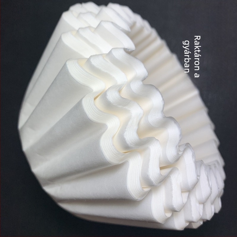Fehérített kávéfőző filterpapír, tál alakú, hullámos széle, 200 × 80 mm, 100 darab