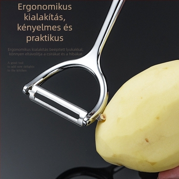 Cinkötvözetből készült lapos szájú, fogazott hámozó burgonyához és dinnyéhez, prémium konyhai eszköz