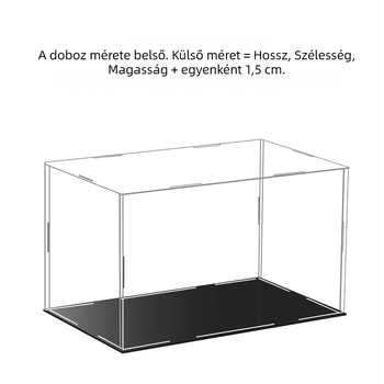Akril bemutató doboz figurákhoz – átlátszó porvédő tároló, méret 10×10×10 cm, 1 L kapacitás, modell jlc-41