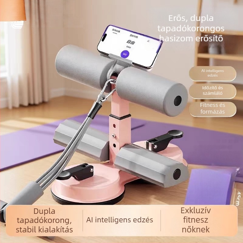 Szívócsészékkel ellátott felülés-segítő eszköz – beltéri otthoni hasizom-edzésre szolgáló fitneszeszköz