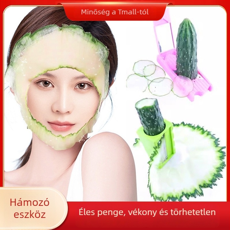 Uborkahámozó és szeletelő, görgős kialakítás, tükrös