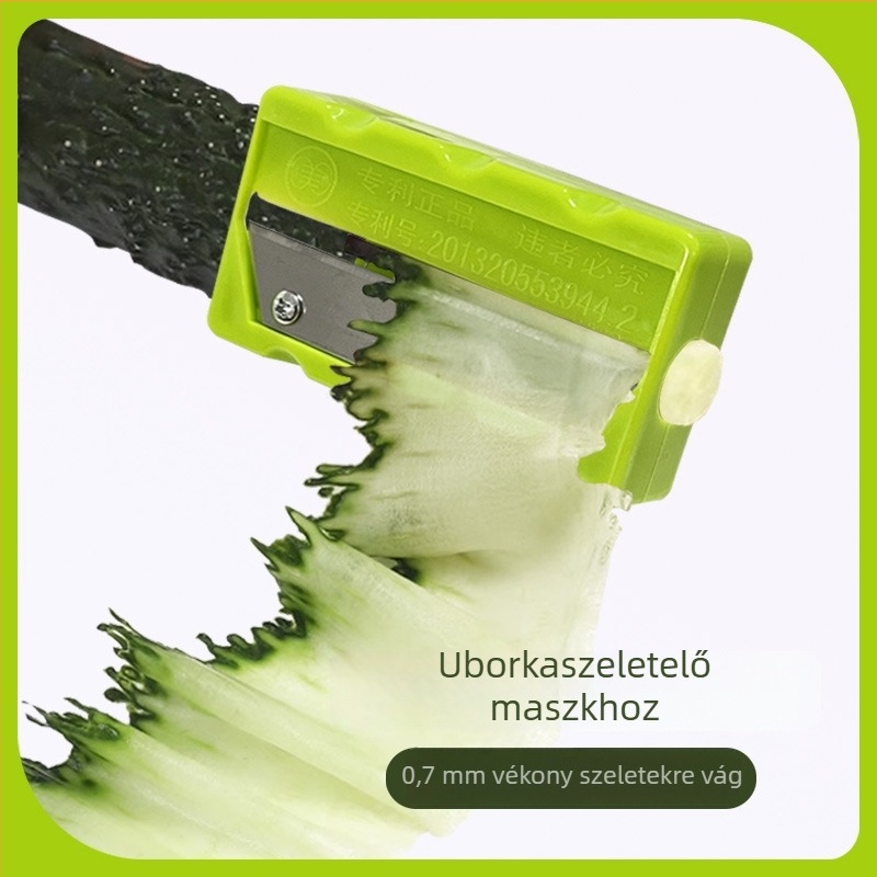 Uborkahámozó és szeletelő, görgős kialakítás, tükrös