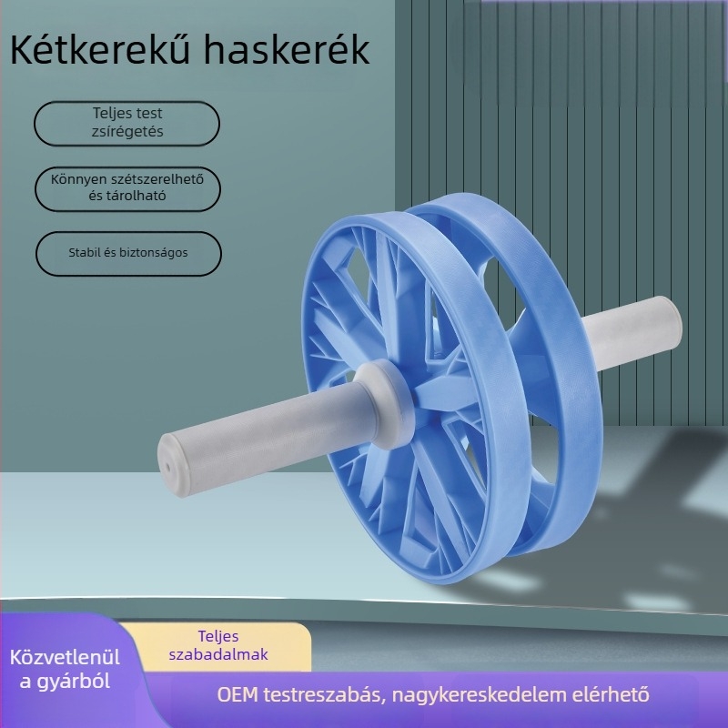 Kétkerekű hasizom görgő – stabil, csendes, csúszásmentes, otthoni edzéshez, szélesített dizájn