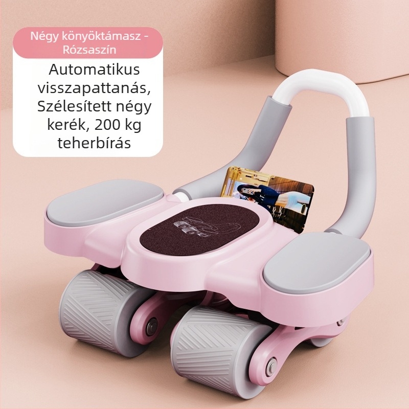 Intelligens négykerekű hasi görgő automatikus visszapattanással, könyöktámaszos otthoni edzéseszköz