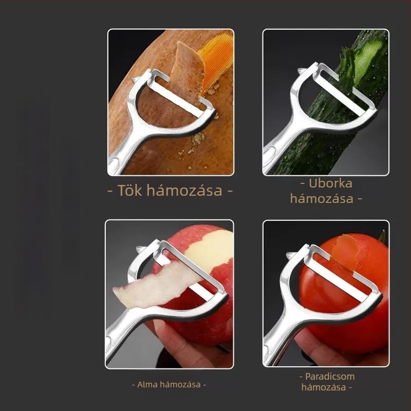 Mindennapi konyhai rozsdamentes acél hámozó, többfunkciós háztartási használatra, burgonya- és almahéj-hámozó, gyümölcs-hámozó