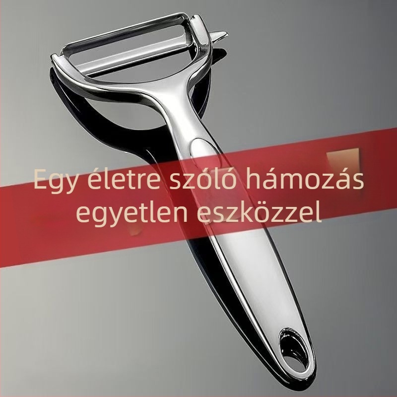 Konyhai rozsdamentes acél hámozó, többfunkciós, otthoni használatra, alkalmas burgonya, alma és más gyümölcsök és zöldségek hámozására.