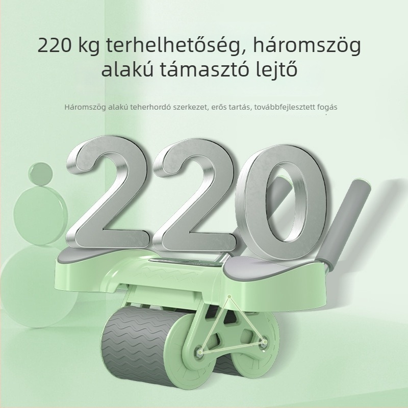 Hasizom-roller automatikus visszafordítással és számlálóval – csendes, csúszásmentes, kíméli a derekat, otthoni edzéshez
