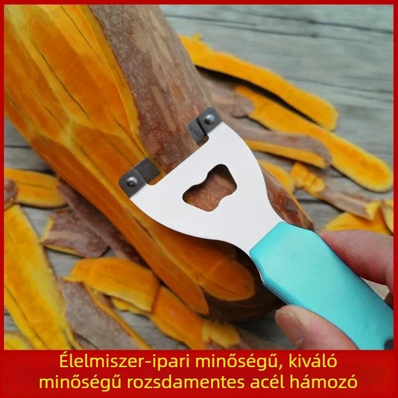 Rozsdamentes acélból készült, multifunkcionális háztartási hámozó kés – gyümölcs-hámozó és dinnyeszeletelő
