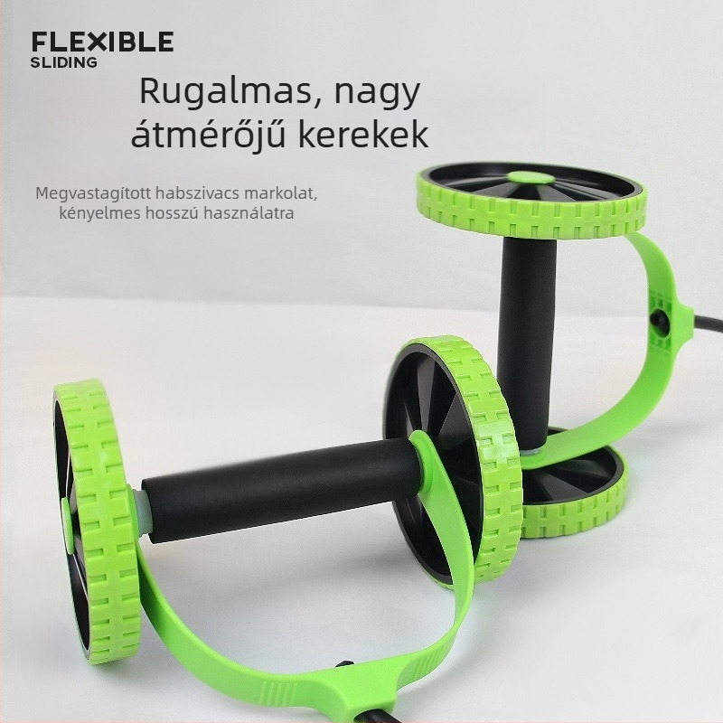 Kétkerekű, multifunkcionális hasizomkör húzóeszközzel és automatikus visszahúzással