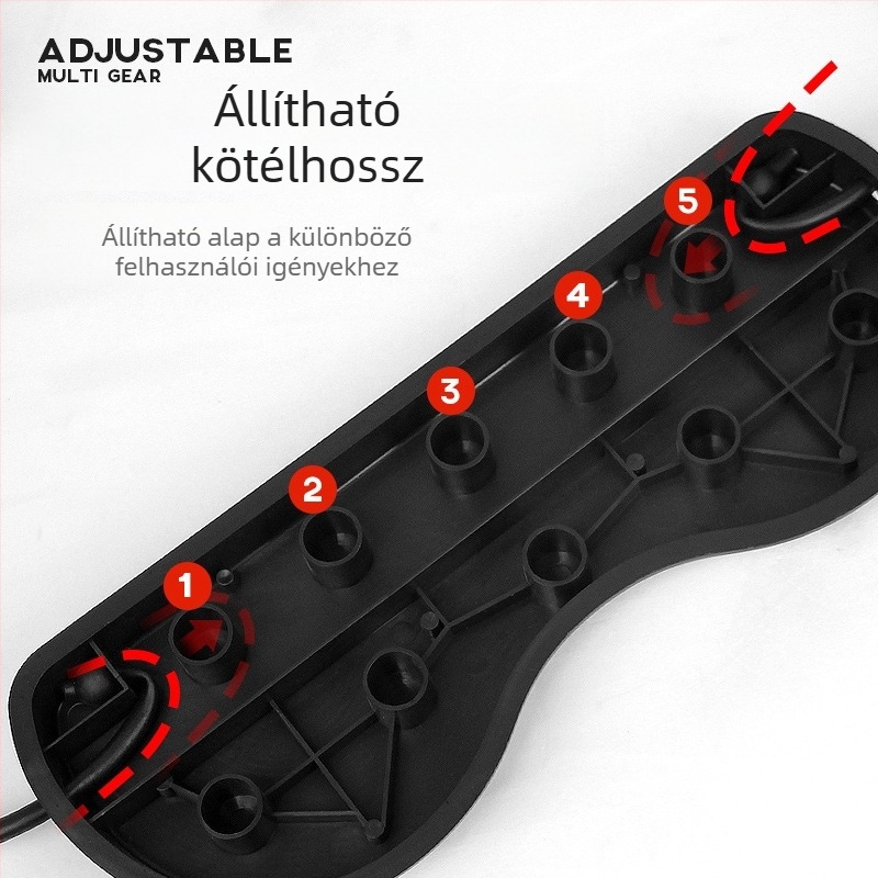Kétkerekű, multifunkcionális hasizomkör húzóeszközzel és automatikus visszahúzással