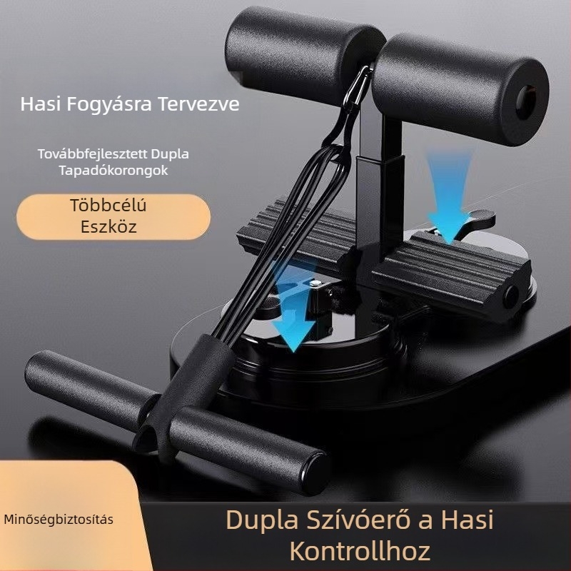 Hasizom-edző eszköz dupla szívófejjel és húzózsinórral – otthoni fitnesz berendezés fogyás céljára