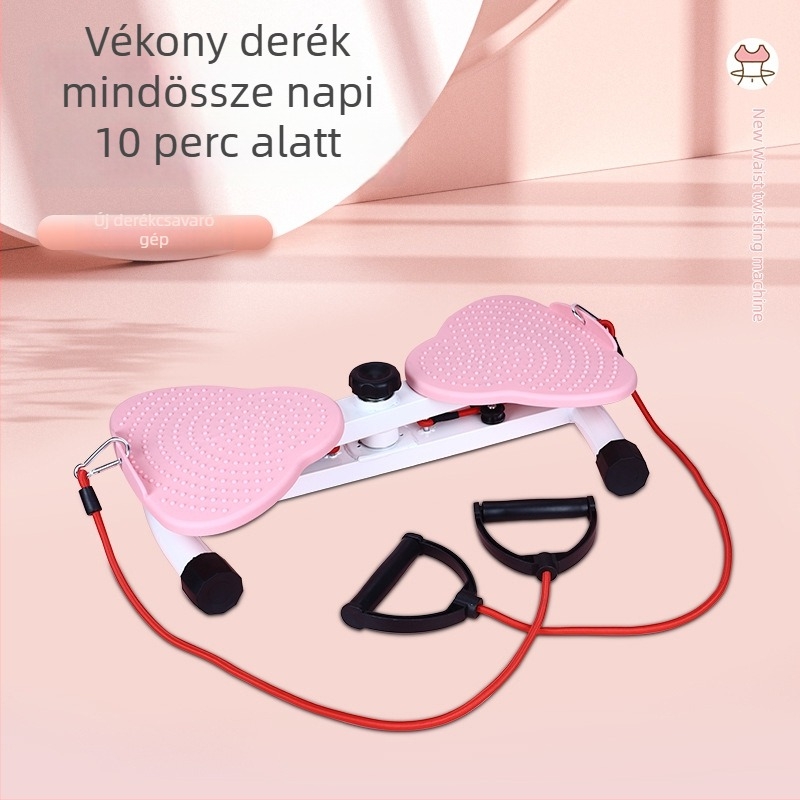 Derékcsavaró készülék kézi húzózsinórral, kompakt forgó tárcsás karcsúsító készülék