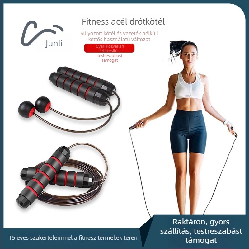 Beltéri vezeték nélküli ugrókötél acélhuzallal felnőtteknek – hordozható fitnesz eszköz