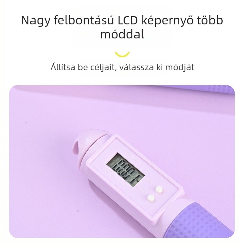 Személyre szabott felnőtt ugrókötél intelligens számlálóval és állítható hosszúsággal; elérhető színek: lila, rózsaszín, kék