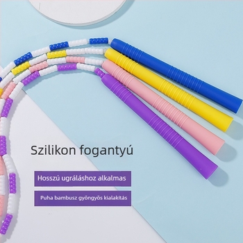 Gyöngyös bambusz-szegmenses ugrókötél gyerekeknek és felnőtteknek