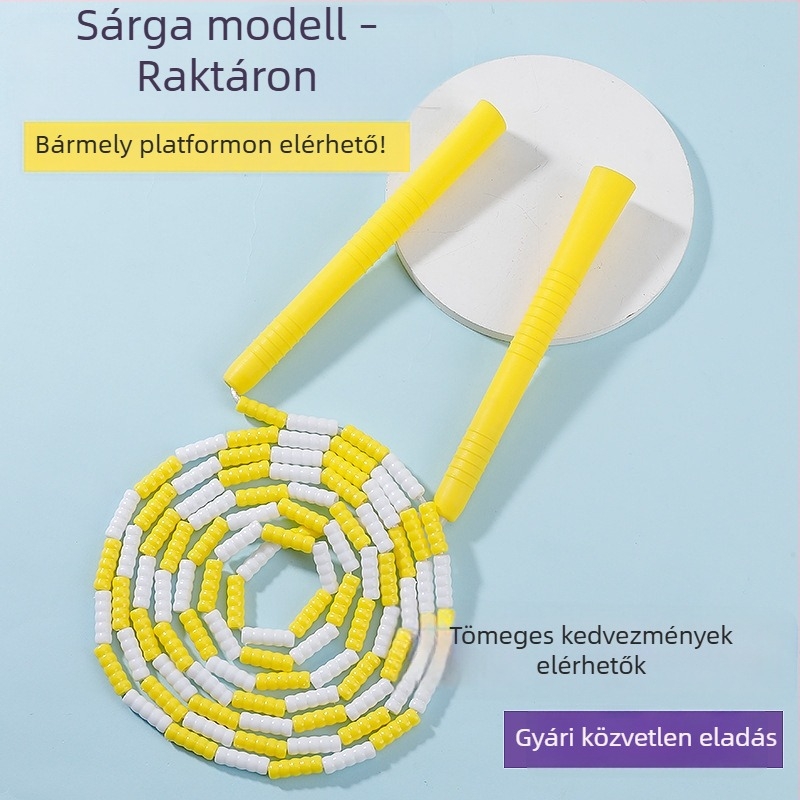 Gyöngyös bambusz-szegmenses ugrókötél gyerekeknek és felnőtteknek