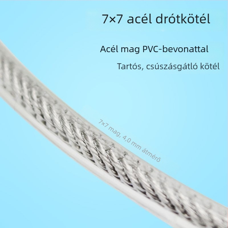 Két színű hosszú fogantyújú ugrókötél acélhuzallal és csapágyakkal edzésre és versenyekre
