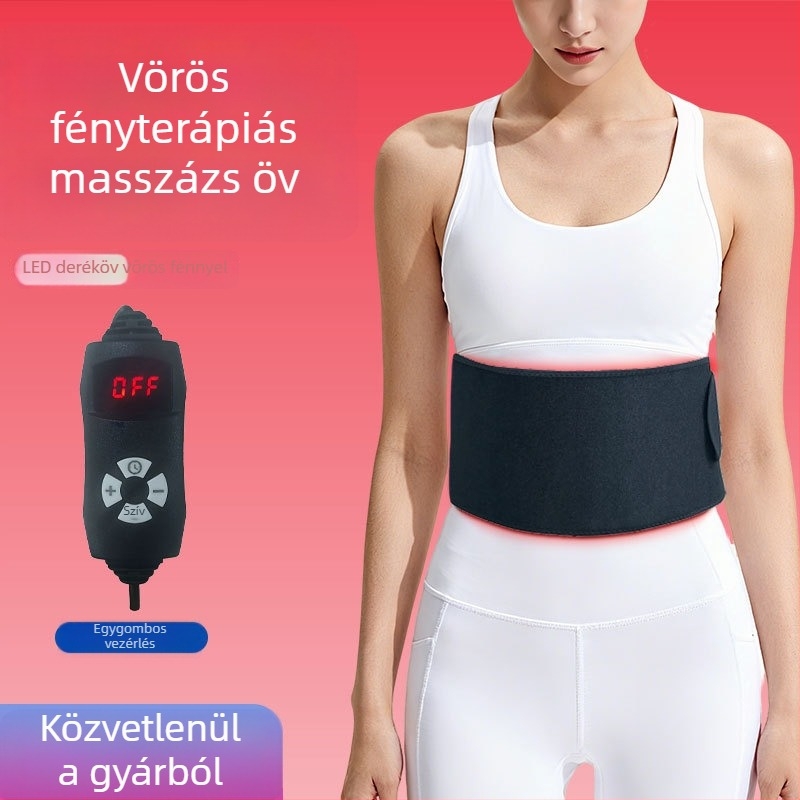 Vörös fényű derék- és hasi masszírozó készülék melegítő terápával