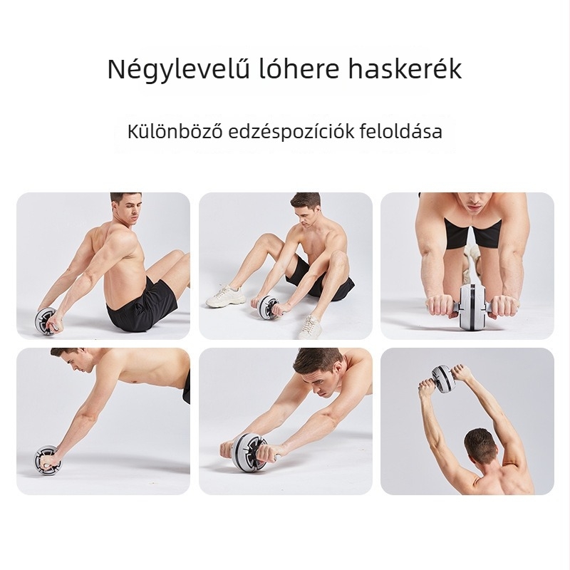 Automatikus visszapattanó haskerék, ergonomikus fogantyú, görgő, hasizmokra edző eszköz, otthoni használatra, levehető