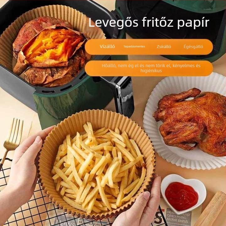 Silikonolajjal bevont sütőpapír, kör alakú, sokoldalú sütéshez és főzéshez, élelmiszer-biztonsági minősítésű