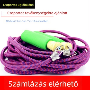 Csoportos hosszú ugrókötél, 5/7/10 m hosszú, fitnesz kötél felnőtteknek, diákoknak és gyerekeknek