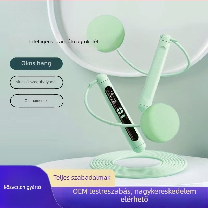 Intelligens számlálós ugrókötél acélhuzallal, súlyozott, kétfunkciós vezeték nélküli edzés